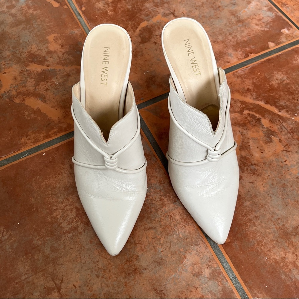 Nine West Cream Leather Heels